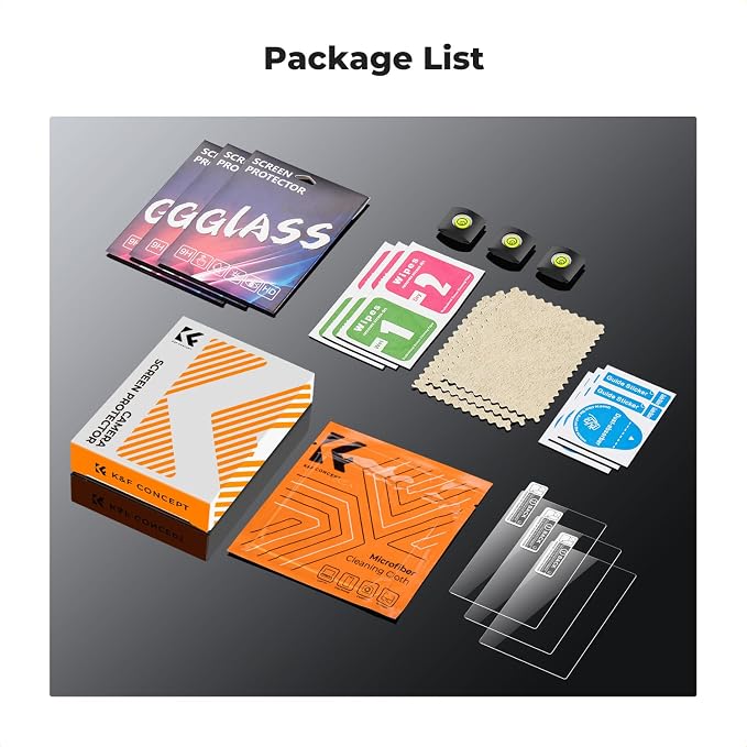 K&F CONCEPT 3pcs Screen Protector & Hot Shoe Cover Compatible - Image 4