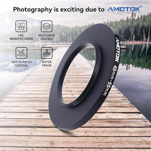 48mm Lens to 55mm Camera Lens Adapter, 48mm-55mm Filter Step up Rings, - Image 2