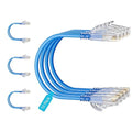 Cat6 Slim Patch Cables 5 Feet 10-Pack Blue, Cat6a Patch Cables 10Gbps 550MHz by Unknown