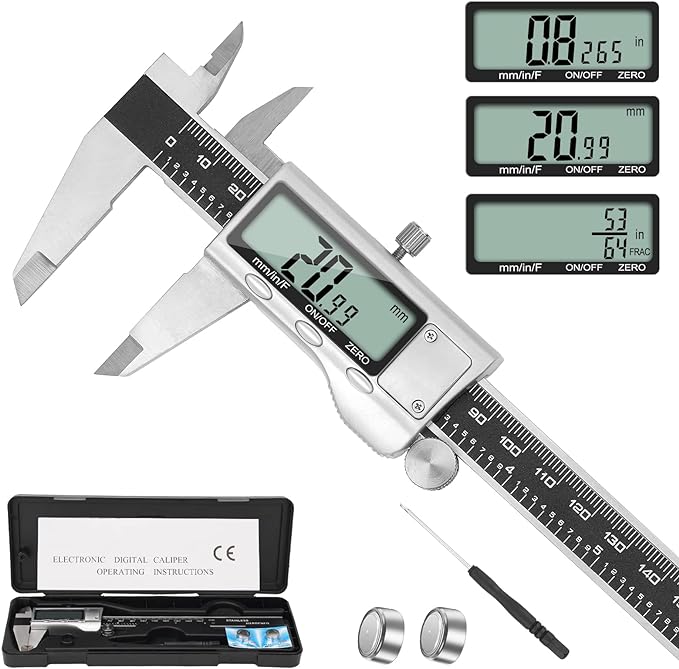 Digital Caliper Measuring Tool, 6 Inch Caliper Tool by Jiavarry