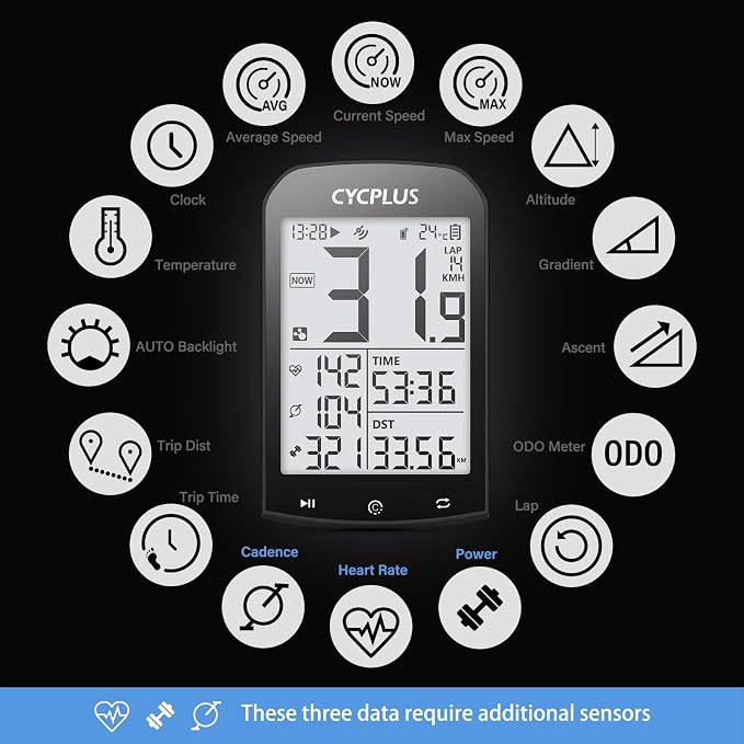 CYCPLUS GPS Wireless Bike Computer, Cycling Computer GPS - Image 4