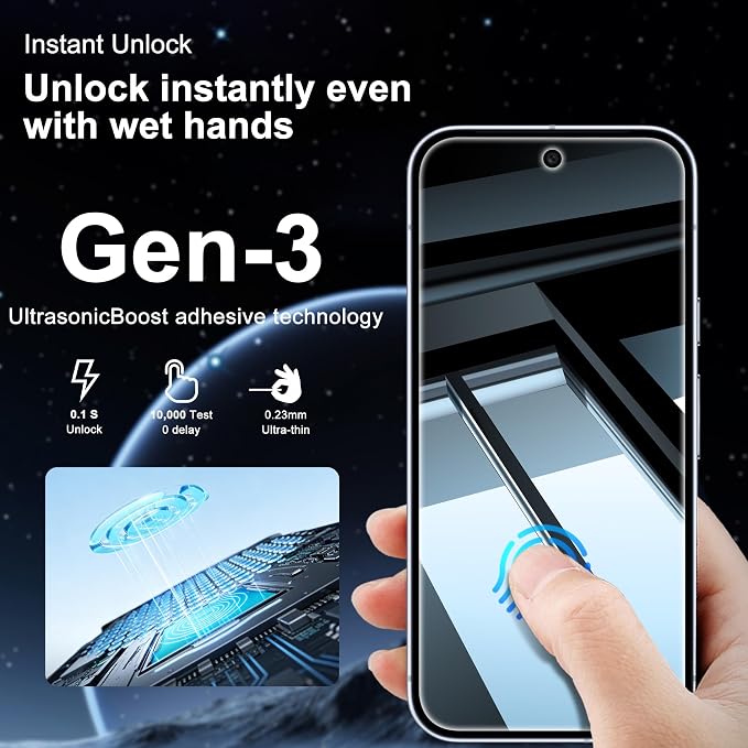 2 Pack for Google Pixel 10 Pro Privacy Screen Protector, 2 Pack Camera Protector - Image 4