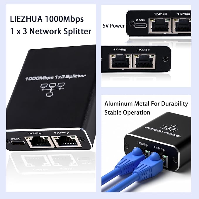 Ethernet Splitter 1 to 3, 1000Mbps High Speed Ethernet Cable Splitter - Image 5
