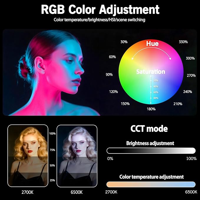 NiceVeedi 2-Pack RGB Photography Lighting - Image 3