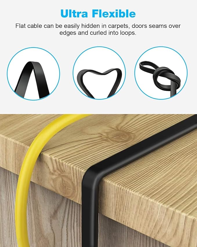 DDMALL CAT 8 Ethernet Cable, 20ft High Speed 40Gbps 2000MHz Shielded Flat CAT8 - Image 5