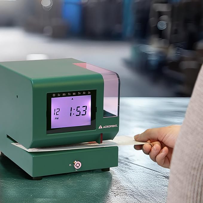 Acroprint M150MC4 Heavy-Duty Digital Time Recorder, Steel Construction - Image 2