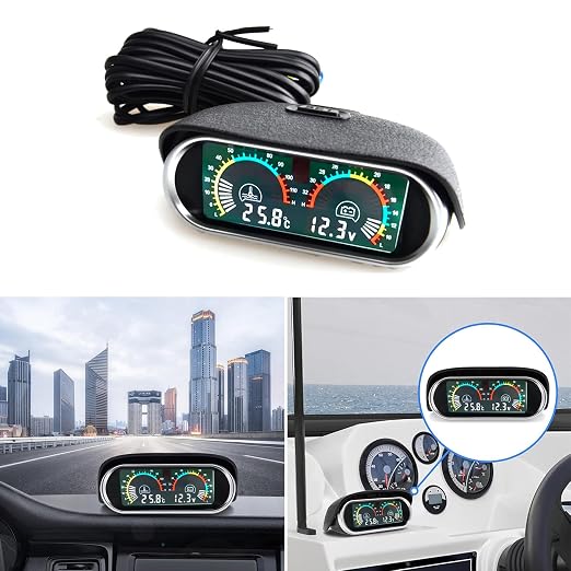 2-in-1 Auto Car LCD Meter Digital Voltage Water Temperature Fuel Gauge - Image 4