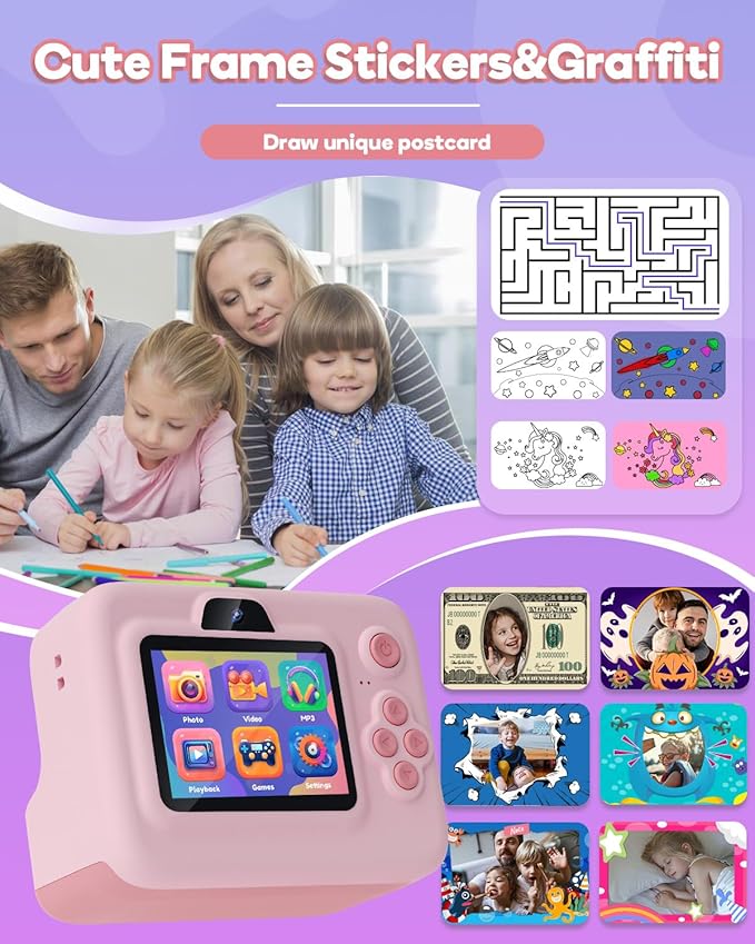 Dylanto Kids Camera Instant Print, 1080P Kids Instant Cameras that Print Photos - Image 3