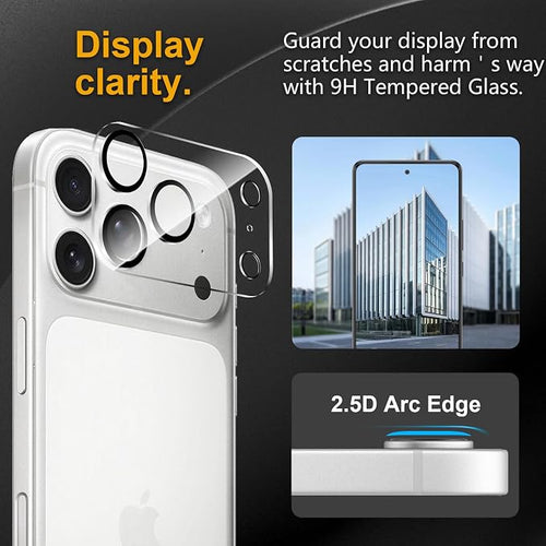 3 Pack Camera Lens Protector for iPhone 17 Pro Max, Tempered Glass, - Image 2