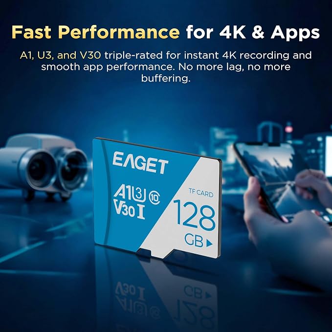 EAGET 3-Pack 128GB TF Memory Card Up to 100MB/s Read - Image 7