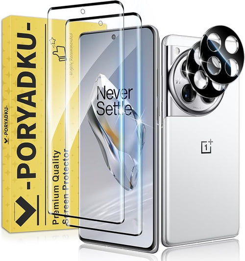 2+2 Pack for OnePlus 12 Screen Protector and Camera Protectors, Fingerprint by JavoYion