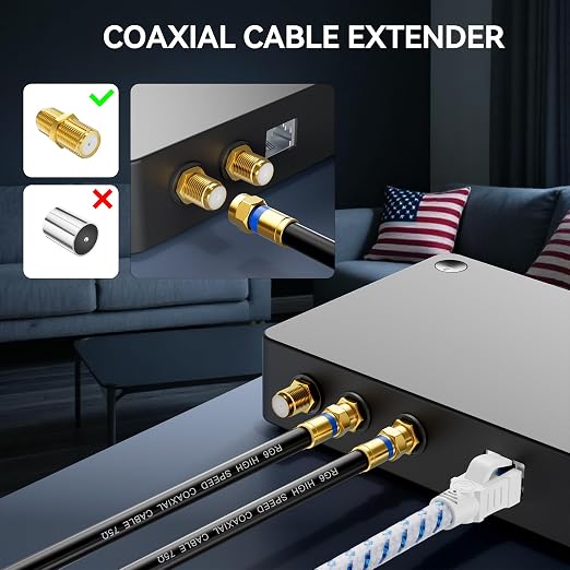 Coaxial Cable 3ft 10 Pack, RG6 Coax Cable Cord Extender - Image 4