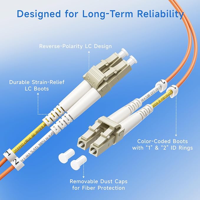 Cable Matters OFNP Plenum Multimode Duplex OM1 Fiber Cable 3.3 Feet / 1m - Image 4