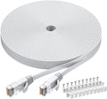 BUSOHE Cat6 Ethernet Cable 40 FT White, Cat-6 Flat RJ45 Computer Internet LAN by BUSOHE
