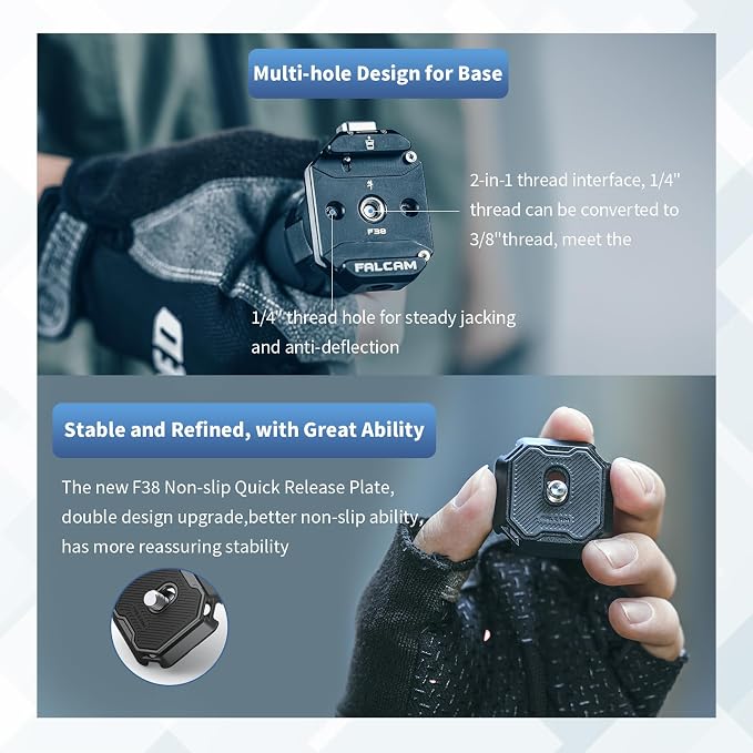 ULANZI F38 Multi-Hole Camera Quick Release Plate Kit, w 1/4" to 3/8" Screw - Image 4