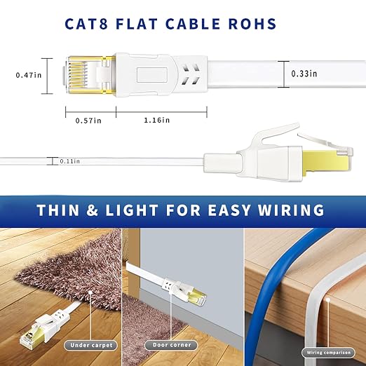Cat 8 Ethernet Cable 6 ft, High Speed Internet Cable - Image 3