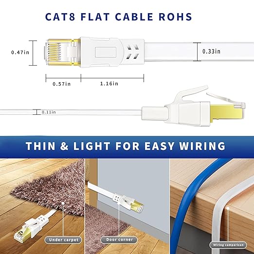 Cat 8 Ethernet Cable 75FT, High Speed Heavy Duty Cat8 Internet Ethernet Cable - Image 5