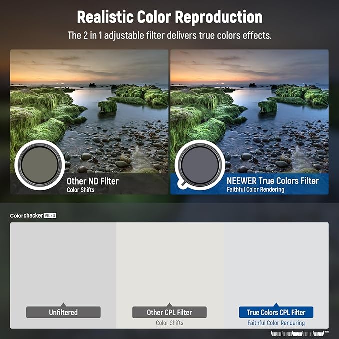 NEEWER True Colors 67mm Variable ND2-32 & CPL - Image 3