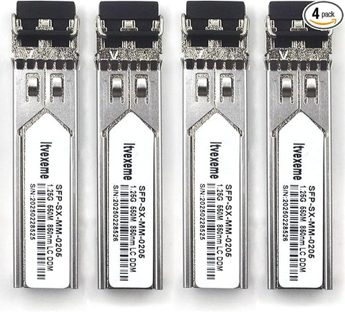4 Pack 1.25G Multimode SFP LC Module, 1000Base-SX Gigabit Fiber Transceiver by Unknown