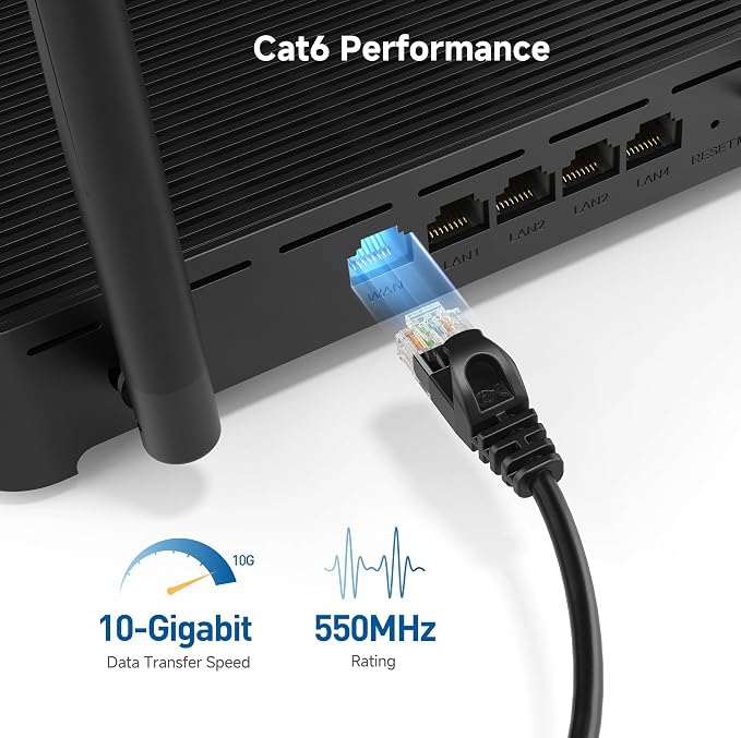 Cable Matters 10Gbps 5-Pack Snagless Short Cat 6 Ethernet Cable - 1ft - Image 3