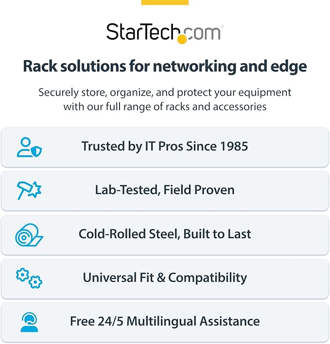 StarTech.com 2U Wall Mount Network Rack - 14 in Deep - 19" Patch Panel Bracket - Image 8