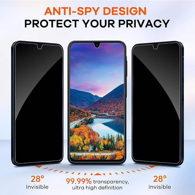 3+3 Pack for Samsung Galaxy A37 5G Privacy Screen Protector & Phone Camera Lens - Image 7