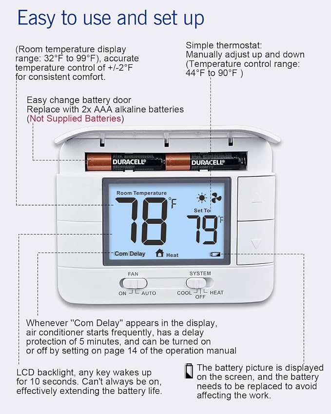 Aowel Non Programmable Thermostat - Image 7