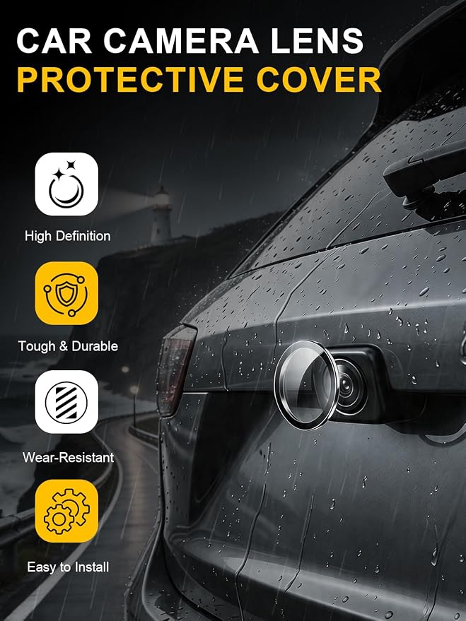 Car Camera Lens Protector 4-Pack + Backup Camera Rain Shield 2-Pack, - Image 2