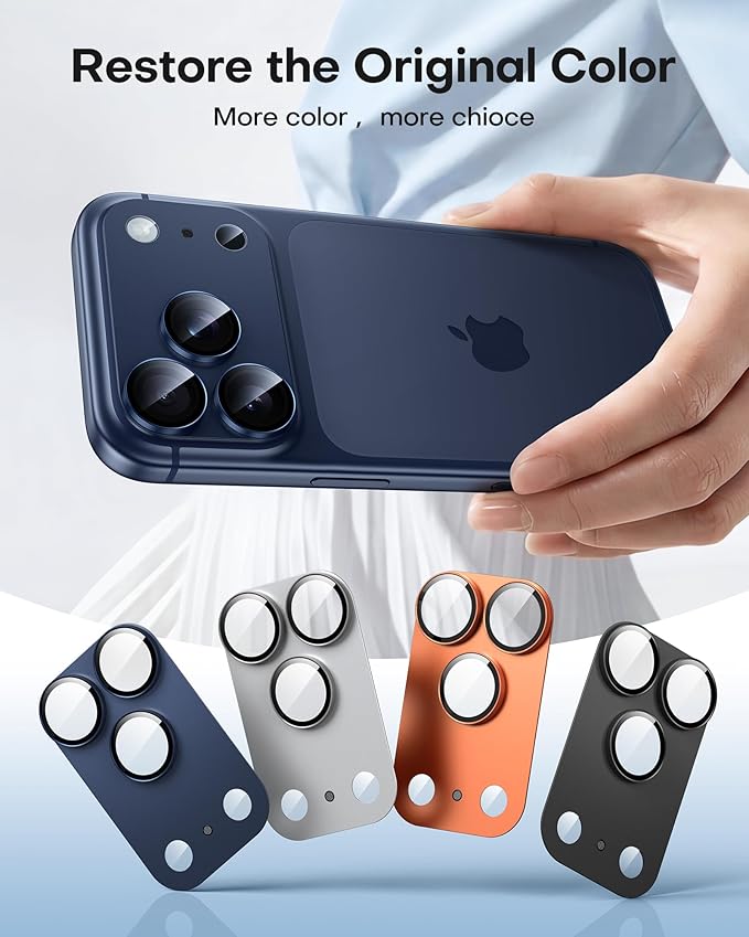 TAURI 2 Pack for iPhone 17 Pro Camera Lens Protector, Full Coverage - Image 8