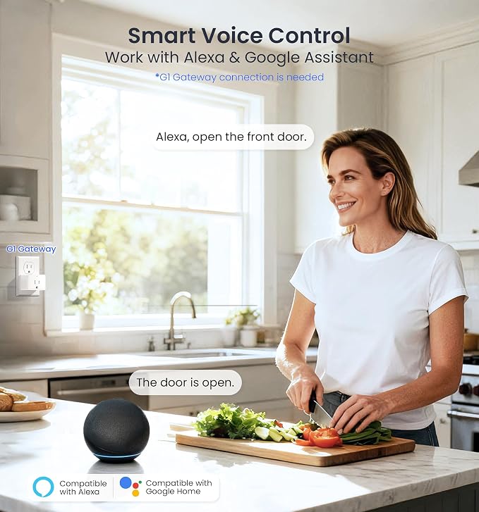 Veise VE017-D Smart Fingerprint Front Door Lock Set, App Control, 8-in-1 - Image 8