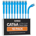 Everest Ultra Slim Cat6a Ethernet Patch Cables 3ft Blue by EverestMediaSolutions