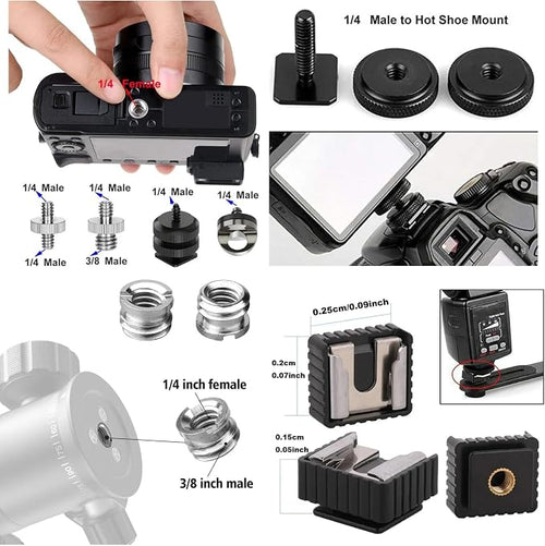 30Pack Camera Tripod Screw Mount Kit 1/4 to 3/8 Inch Adapter Threaded Converter - Image 2
