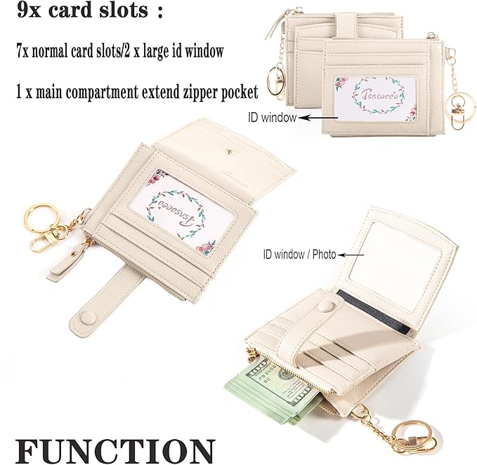 Keychain Wallet Wristlet Small Credit Card Holder Bracelet Key Chain Purse - Image 3