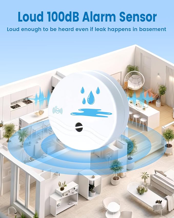 12 Pack Water Leak Detectors for Home, 100dB Waterproof Water Sensor Alarm Leak - Image 3