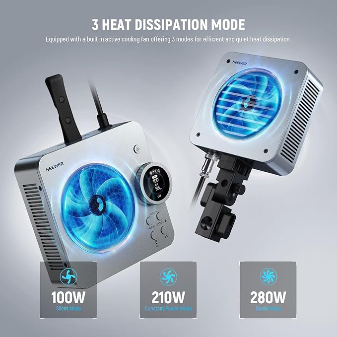 NEEWER HS200B Portable LED Video Light APP/2.4G/DMX Control, 280W 84400lx/1m Bi - Image 5