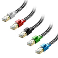 Cat 8 Ethernet Cable 1.5 ft 5 Pack Multi Color, Nylon Braided High Speed Heavy by Orbram
