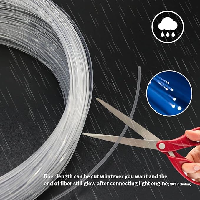 AZIMOM PMMA Plastic End Glow Fiber Optic Cable 0.75mm 100m/Roll - Image 6