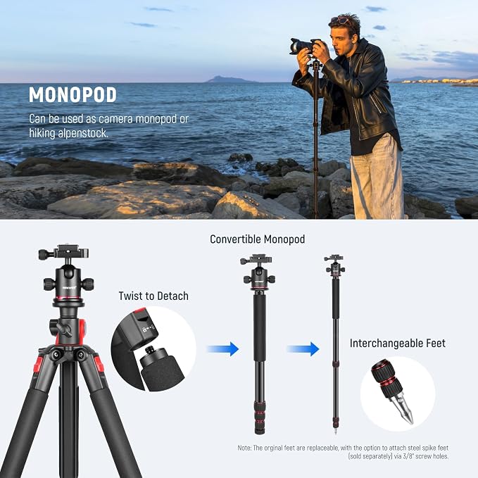 NEEWER 72 inch Camera Tripod Monopod - Image 6