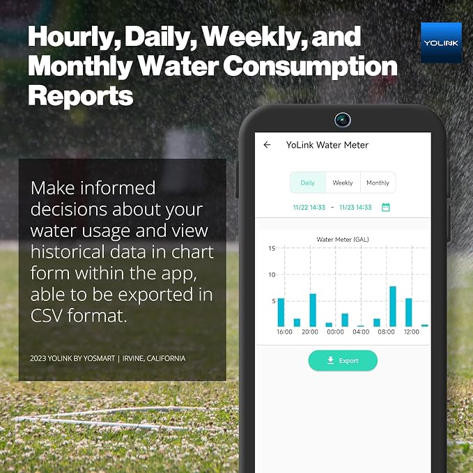 YoLink FlowSmart NSF Smart Water Monitor and Leak Detection: 1 Inch Advanced - Image 4