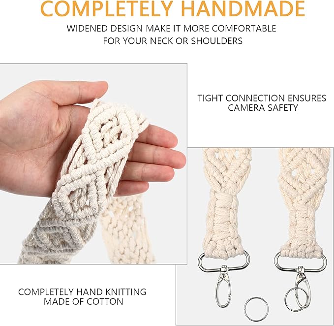 Weewooday Camera Strap for Photographers, 1.5" Soft Cotton Woven Camera Strap - Image 2