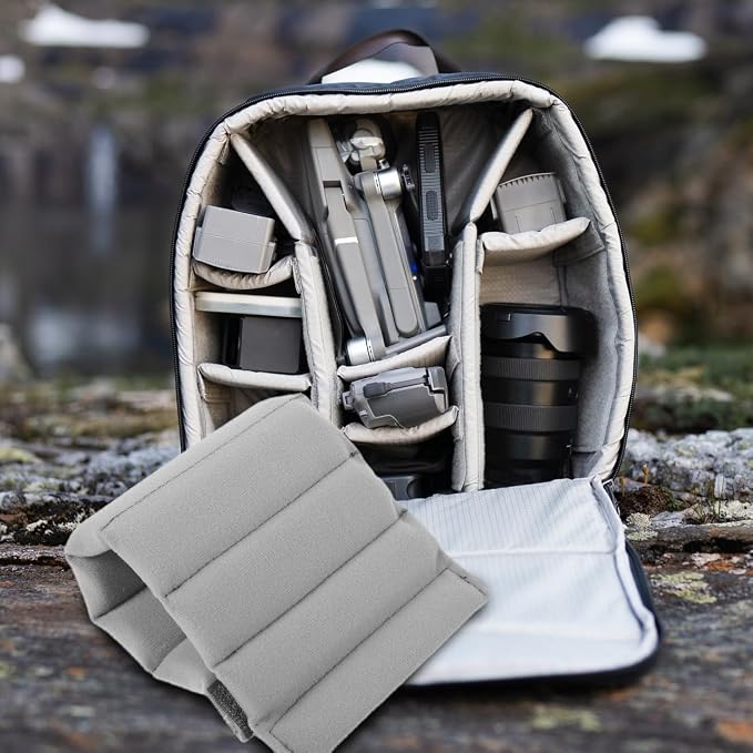 Homoyoyo 4-Pack Camera Bag Divider Plug-in Thicken Gray Suede Camera Bag - Image 4