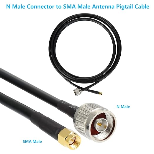 5ft N Male to SMA Male Cable, SMA to N Cable 50 ohm Ultra Low Loss KMR240 - Image 4