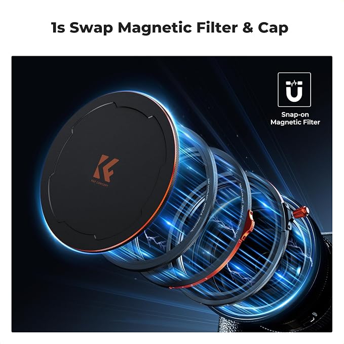 K&F CONCEPT 55mm Magnetic 1s Swap 5-Pack: CPL + VND2-32 + Black Diffusion 1/4 + - Image 3