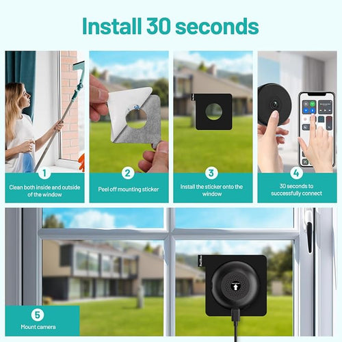 2K Window Mount Security Camera, Full Color Night Vision WiFi Indoor Camera - Image 2