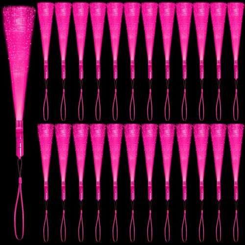 36 Pack Pink Glow Sticks Light Up Fiber Optic Stick Glow Wands Bulk by NUDALA