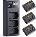 K&F Concept 3-Pack NP-FZ100 Battery and Upgraded LCD Battery Charger Compatible by KFCONCEPT