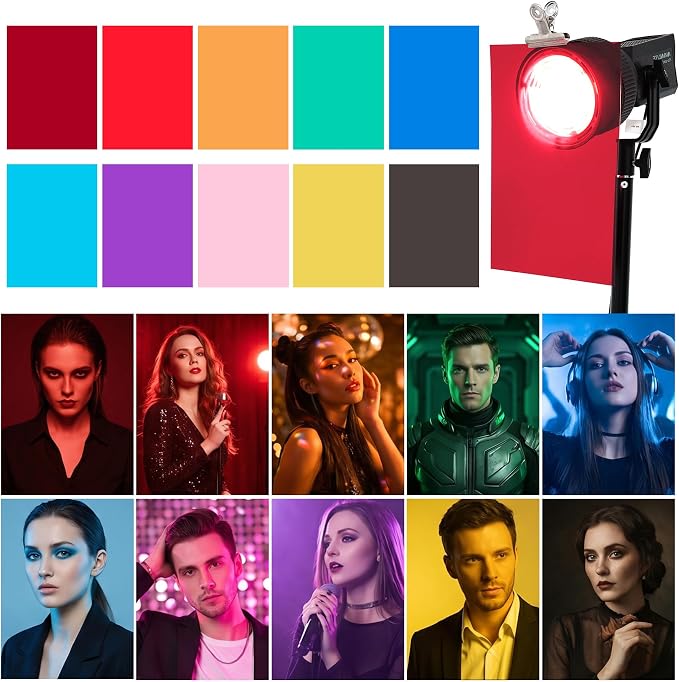 Lystaii 9pcs Gel Light Filter Color Correction Colored Overlays Transparent - Image 4
