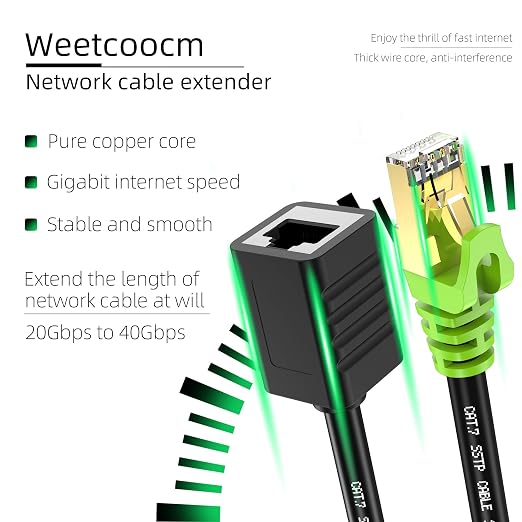 Ethernet Extension Cable 50ft, Network Cat6a Extension Patch Cable RJ45 Cords - Image 8