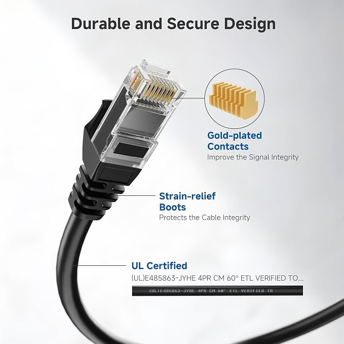 Cable Matters 1Gbps 8-Pack Snagless Cat 5e Ethernet Cable - 5ft - Image 3