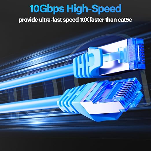 Cat6A Ethernet Cable Shielded 10Gbps 7 ft, Slim Shielded Ethernet Cable Cat 6 - Image 2
